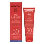 Apivita Bee Sun Safe Крем солнцезащитный успокаивающий для чувствительной кожи лица, крем, 50 мл, 1 шт, SPF 50+ фото