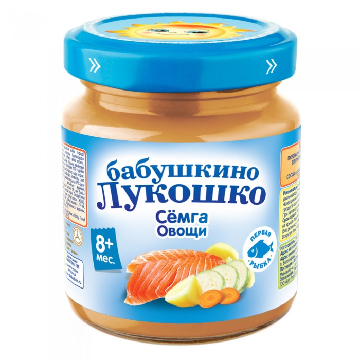 Бабушкино Лукошко детское пюре, пюре, 100 г, 1 шт, сёмга + овощи фото