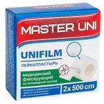 Master Uni Unifilm Лейкопластырь полимерная основа, 2 см х 500 см, пластырь, 1 шт, прозрачный фото