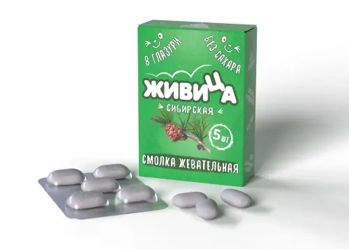 Живица сибирская смолка жевательная в глазури, жевательная резинка, 5 шт, без добавок фото