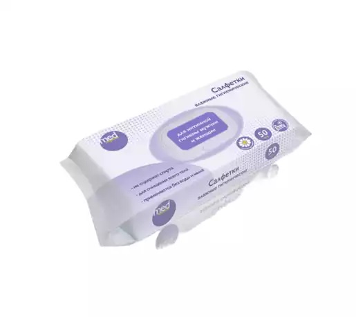 Medresponse Салфетки влажные гигиенические с клапаном, 50 шт. фото