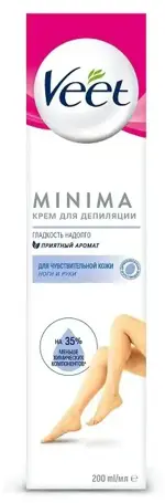 Veet Minima крем для депиляции для чувствительной кожи, крем, 200 мл, 1 шт. фото