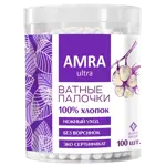 Amra Ultra, ватные палочки в стакане, 100 шт. фото
