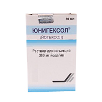Юнигексол, 300 мг йода/мл, раствор для инъекций, 50 мл, 1 шт. фото