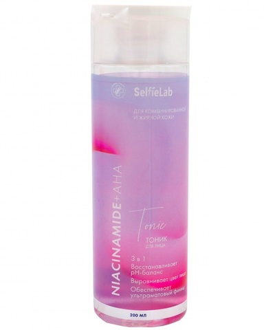 Selfielab Niacinamide + AHA Тоник для лица, тоник, 200 мл, 1 шт. фото