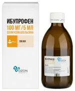 Ибупрофен, 100 мг/5 мл, суспензия для приема внутрь, 200 мл, 1 шт, апельсин фото 