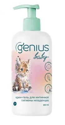Genius Baby крем-гель для интимной гигиены младенцев 0+, крем-гель, 200 мл, 1 шт. фото