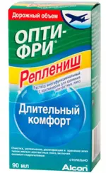 Опти-Фри Реплениш Раствор многофункциональный, раствор для обработки и хранения мягких контактных линз, 90 мл, 1 шт, в комплекте с контейнером для хранения линз фото