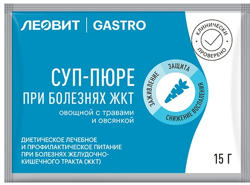 Леовит Gastro суп-пюре овощной с травами и овсянкой, 15 г, 1 шт. фото