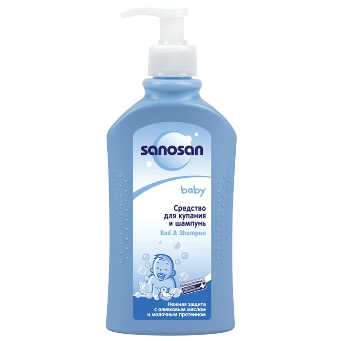 Sanosan Baby Средство для купания и шампунь, шампунь, 500 мл, 1 шт. фото