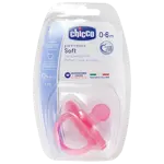 Chicco Physio Soft Пустышка силиконовая ортодонтическая, 0-6 месяцев, 1 шт, розового цвета фото