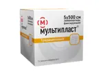 Мультипласт лейкопластырь фиксирующий, 5 см х 500 см, пластырь медицинский, 1 шт, белого цвета, тканевая основа фото 2