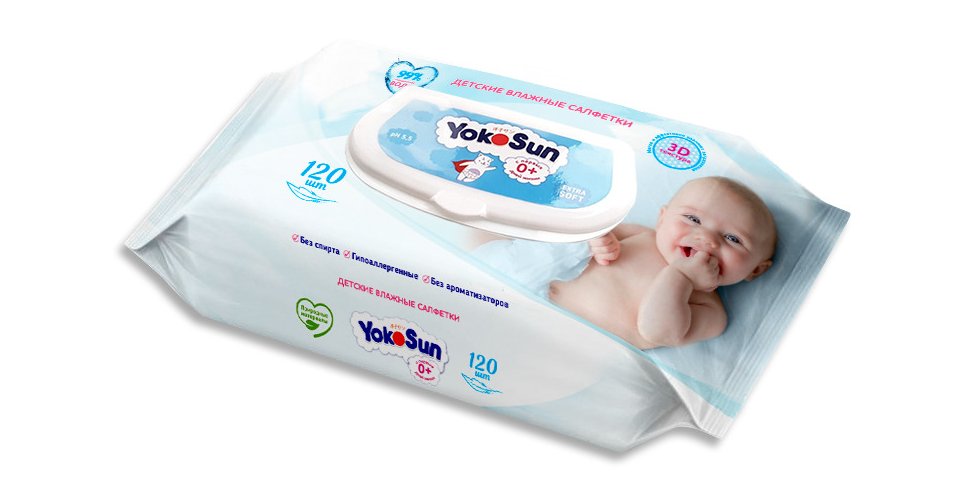 Yokosun Салфетки влажные, салфетки влажные, 120 шт. фото