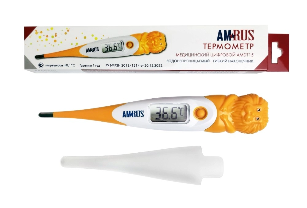 Термометр медицинский цифровой AMRUS AMDT-15, 1 шт. фото