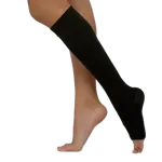 Чулок компрессионный до колена с открытым мыском, 1 класс компрессии, р. 2, 1 шт, черного цвета фото