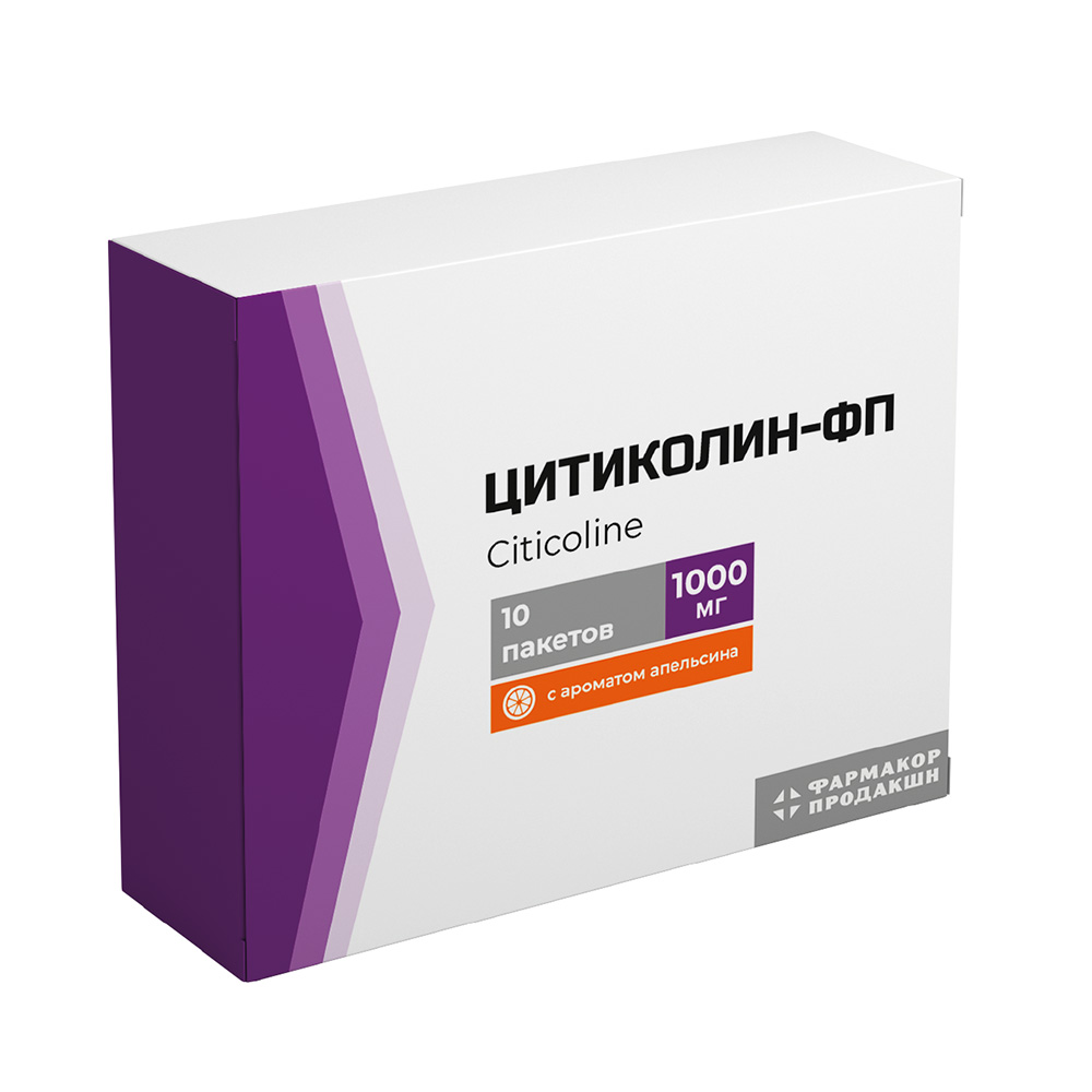 Цитиколин-ФП, 1000 мг, порошок для приготовления раствора для приема внутрь, 4 г, 10 шт, со вкусом апельсина фото