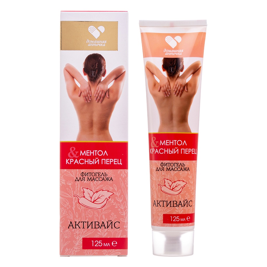Домашняя аптечка Активайс фитогель для массажа, гель, 125 мл, 1 шт, с охлаждающе-согревающим эффектом фото