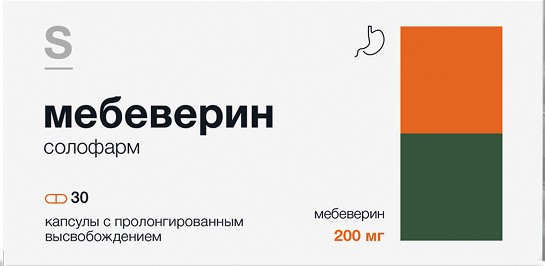 Мебеверин Солофарм, 200 мг, капсулы пролонгированного действия, 30 шт. фото