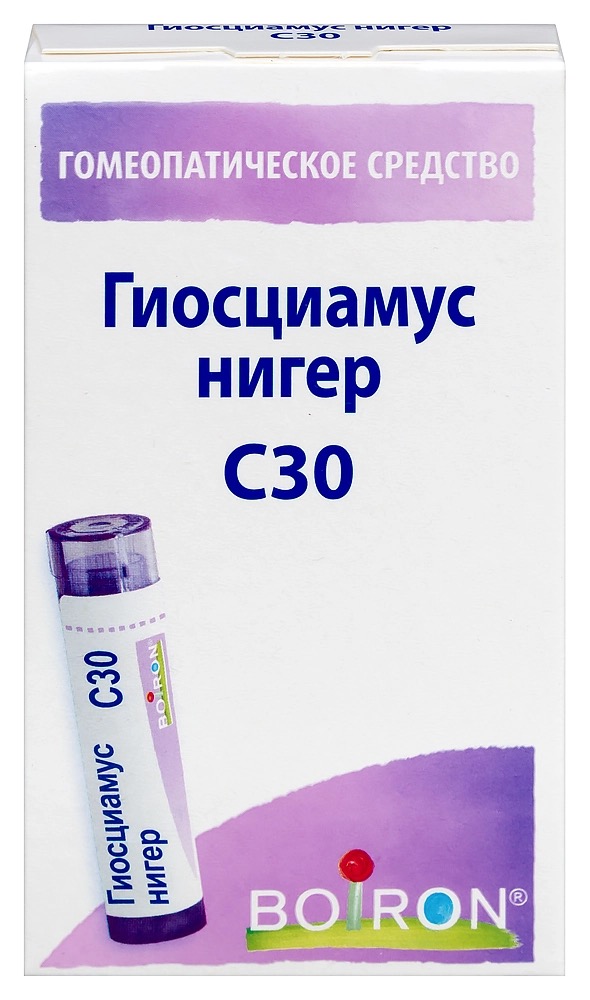 Гиосциамус нигер С30, гранулы гомеопатические, 4 г, 1 шт. фото