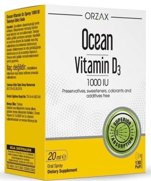 Orzax Ocean Витамин D3, 1000 МЕ, спрей, 20 мл, 1 шт. фото