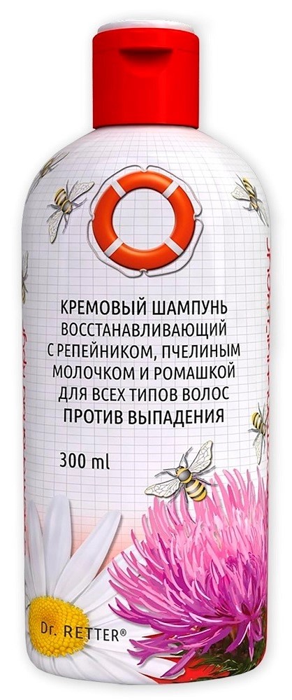 Спасательный круг Шампунь кремовый восстанавливающий с репейником пчелиным молочком и ромашкой против выпадения, шампунь, 300 мл, 1 шт. фото