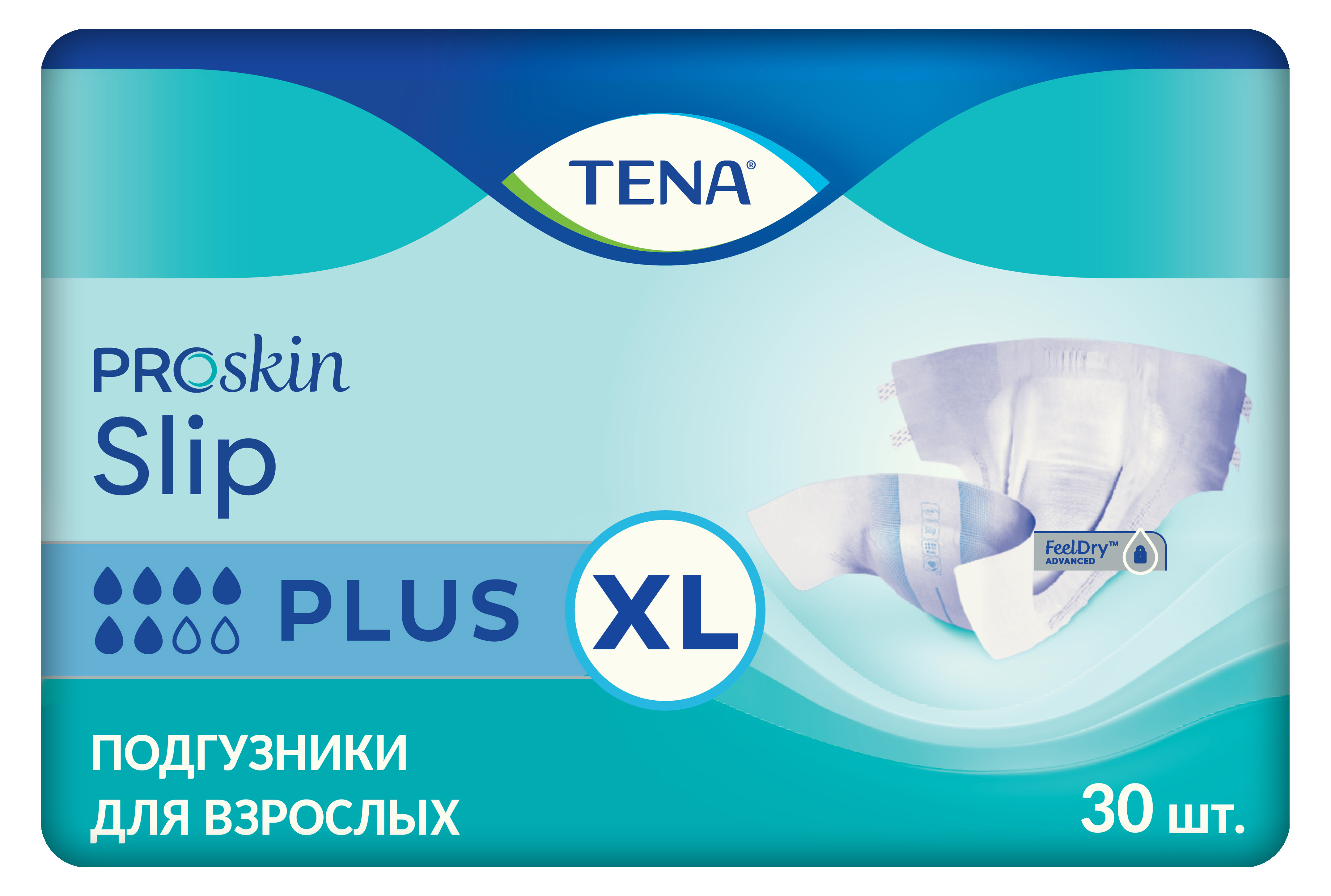 Tena Slip Plus Подгузники для взрослых, Extra Large XL (4), 30 шт, 120-160 см фото