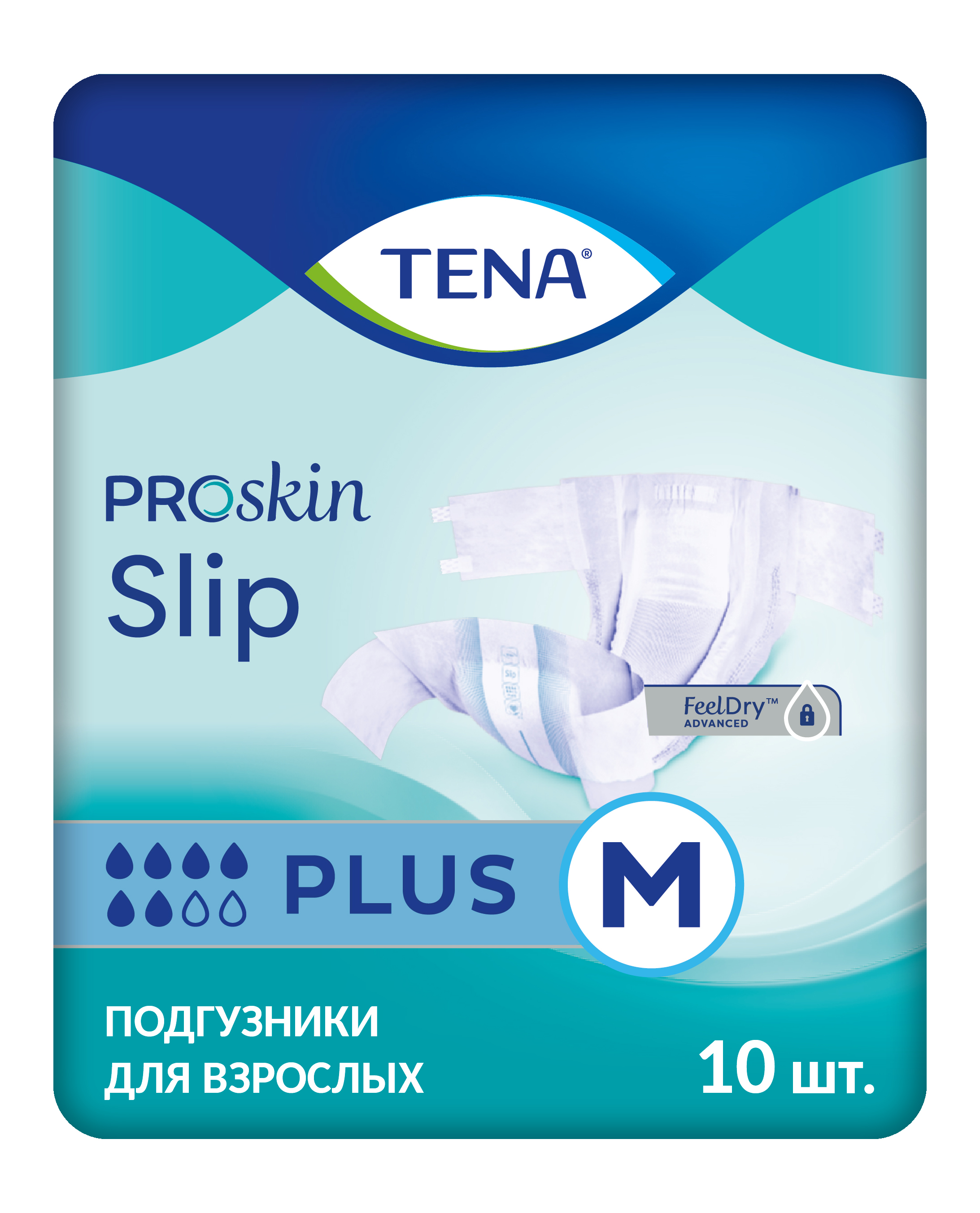 Tena Slip Plus Подгузники для взрослых, Medium M (2), 10 шт, 73-120 см фото