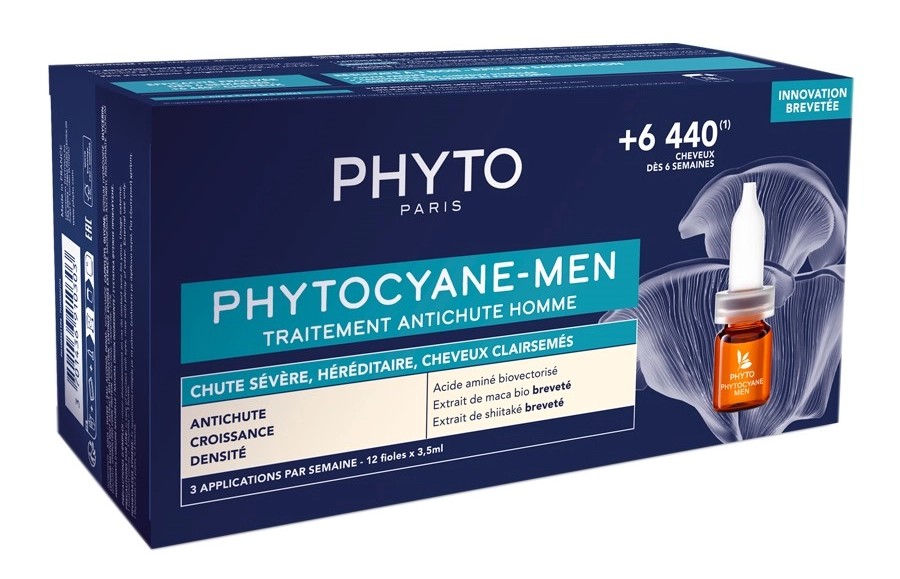 Phytosolba Phytocyane-men Сыворотка против выпадения волос для мужчин, сыворотка для волос, 3.5 мл, 12 шт. фото