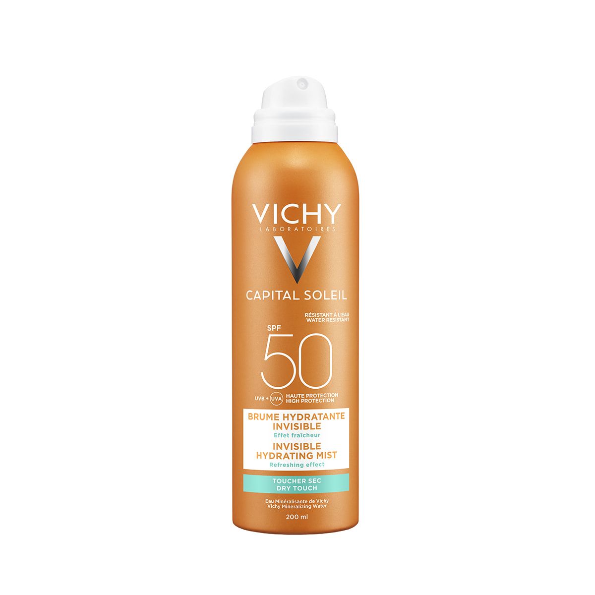Vichy Capital Ideal Soleil Спрей-вуаль SPF50+, спрей для наружного применения, 75 мл, 1 шт, водостойкий фото