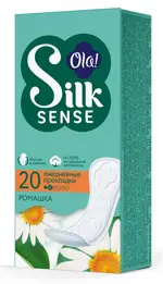 Ola Silk Sense Прокладки ежедневные daily deo ромашка, прокладки гигиенические, 20 шт, ароматизированные фото 