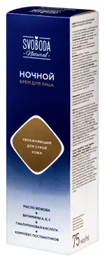 Svoboda natural крем для лица увлажняющий ночной, крем для лица, 75 мл, 1 шт, для сухой кожи фото 3