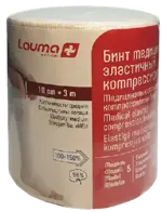 Lauma Бинт эластичный медицинский, 10 см х 3 м, 1 шт, с двумя фиксаторами, средней растяжимости фото