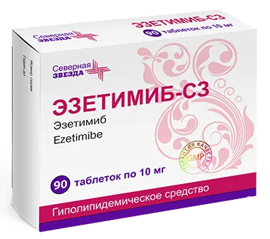Эзетимиб-СЗ, 10 мг, таблетки, 90 шт. фото
