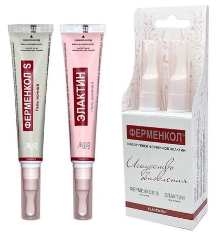 Ферменкол s гель ночной 15 г + элактин гель дневной 15 г, набор, 1 шт. фото