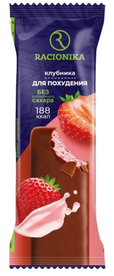 Racionika Diet батончик, 60 г, 1 шт, клубника в шоколадной глазури фото