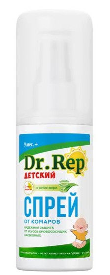 Dr. Rep спрей от комаров 2в1 Baby Aqua Дэта для детей с 9 месяцев, лосьон детский, 100 мл, 1 шт. фото