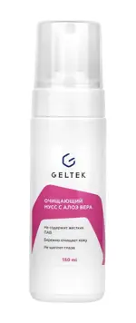 Geltek мусс очищающий, мусс, 150 мл, 1 шт, с алоэ вера фото