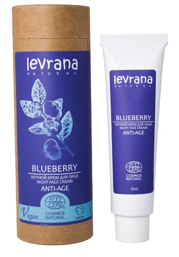 Levrana Крем ночной для лица Anti-age, крем, 50 мл, 1 шт, черника фото