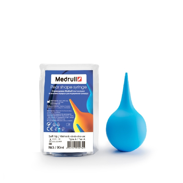 Спринцовка пластизольная ПВХ Medrull, А3, 90 мл, 1 шт, с мягким наконечником фото