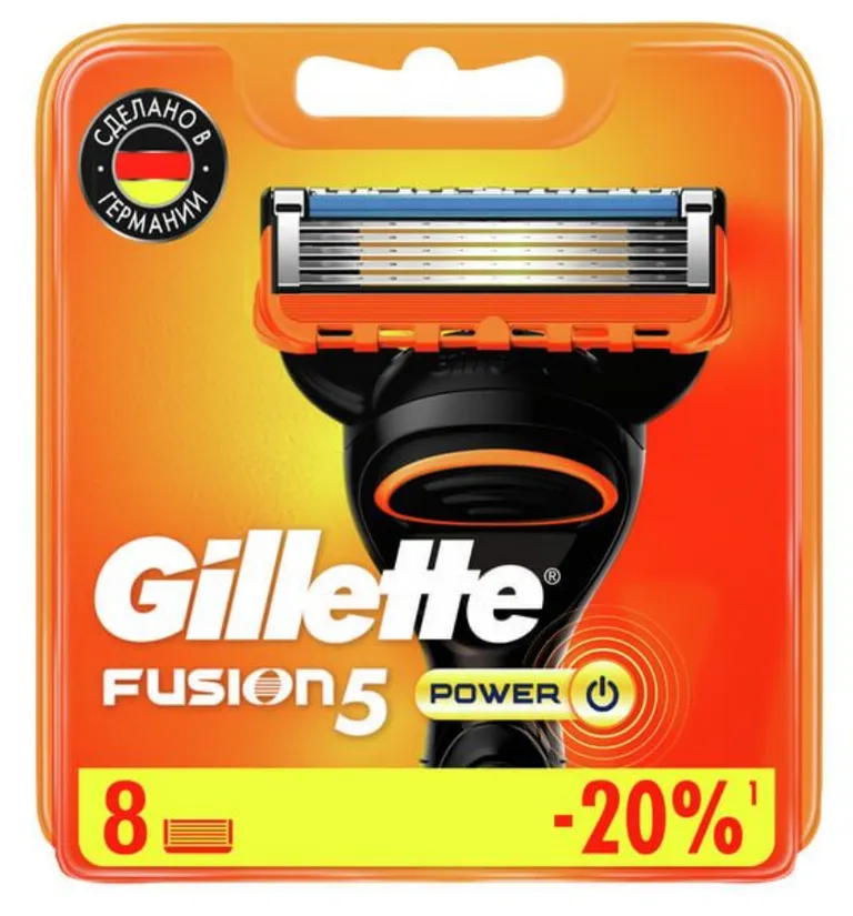 Gillette Fusion Power кассеты сменные для безопасных бритв, 8 шт. фото