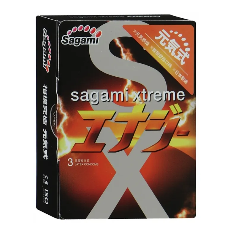Sagami Xtreme Energy презервативы с ароматом энергетика, презервативы, 3 шт. фото