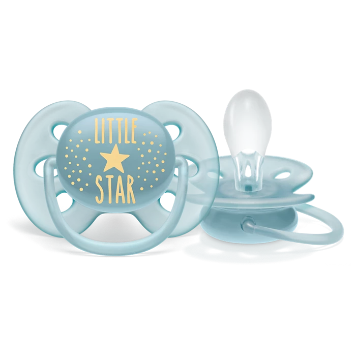 AVENT Ultra Air пустышка силиконовая ортодонтическая с футляром, 6-18 месяцев, 1 шт, для мальчиков, арт. SC528/01 фото