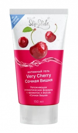 СлипСлайд Гель-смазка интимная увлажная романтическая формула, гель, 150 мл, 1 шт, сочная вишня фото
