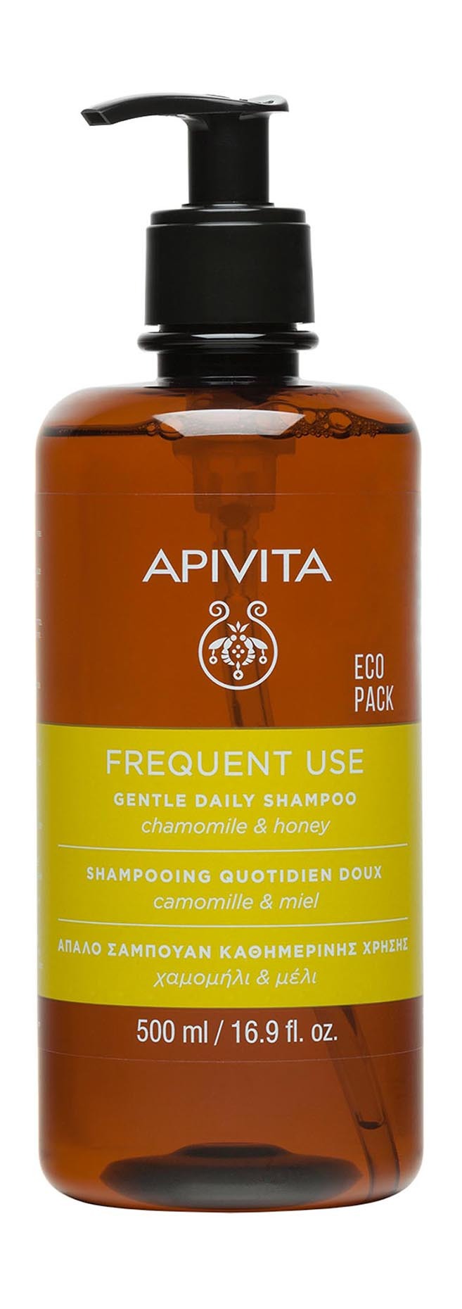 Apivita Мягкий шампунь для частого использования с ромашкой и мёдом, шампунь, 500 мл, 1 шт. фото