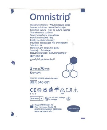 Hartmann Omnistrip Полоски на операционные швы, 3 мм х 76 мм, повязка стерильная, 5 шт. фото
