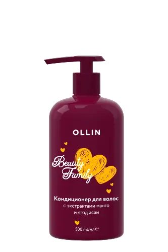 Ollin beauty family кондиционер для волос, бальзам для волос, 500 мл, 1 шт, с экстрактами манго и ягод асаи фото