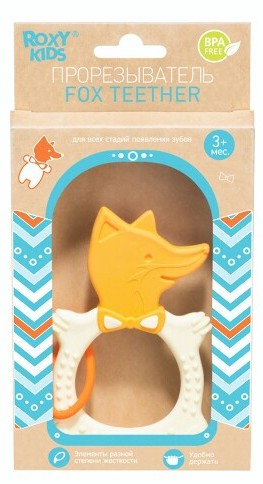 Roxy-kids Прорезыватель универсальный Лиса, 3+ мес, 1 шт, цвет в ассортименте фото