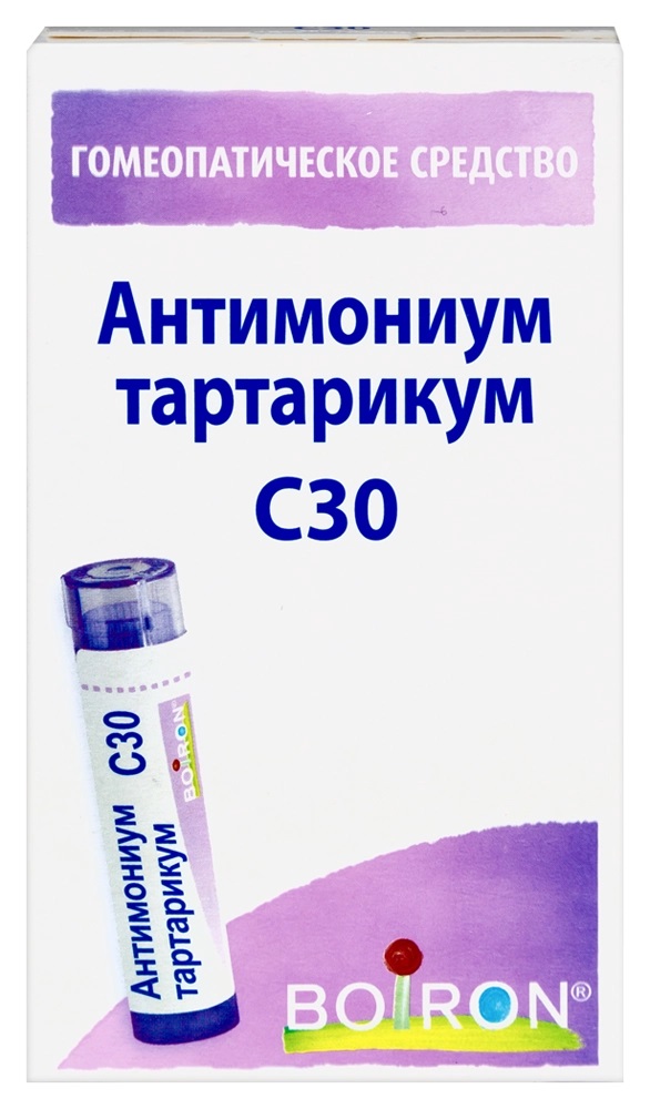 Антимониум Тартарикум С30, гранулы гомеопатические, 4 г, 1 шт. фото