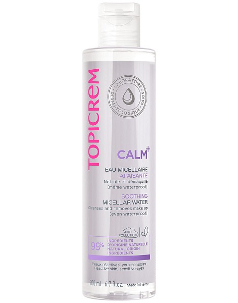 Topicrem Calm+, вода мицеллярная, 200 мл, 1 шт, для гиперчувствительной кожи фото