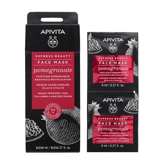 Apivita маска для лица, 8 мл, 2 шт, гранат фото